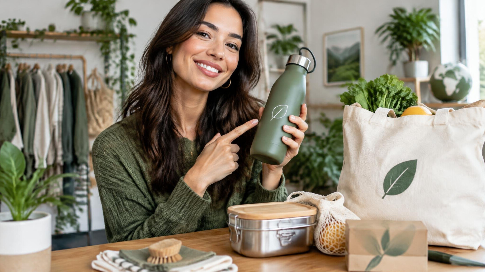 influencer promoting eco brand