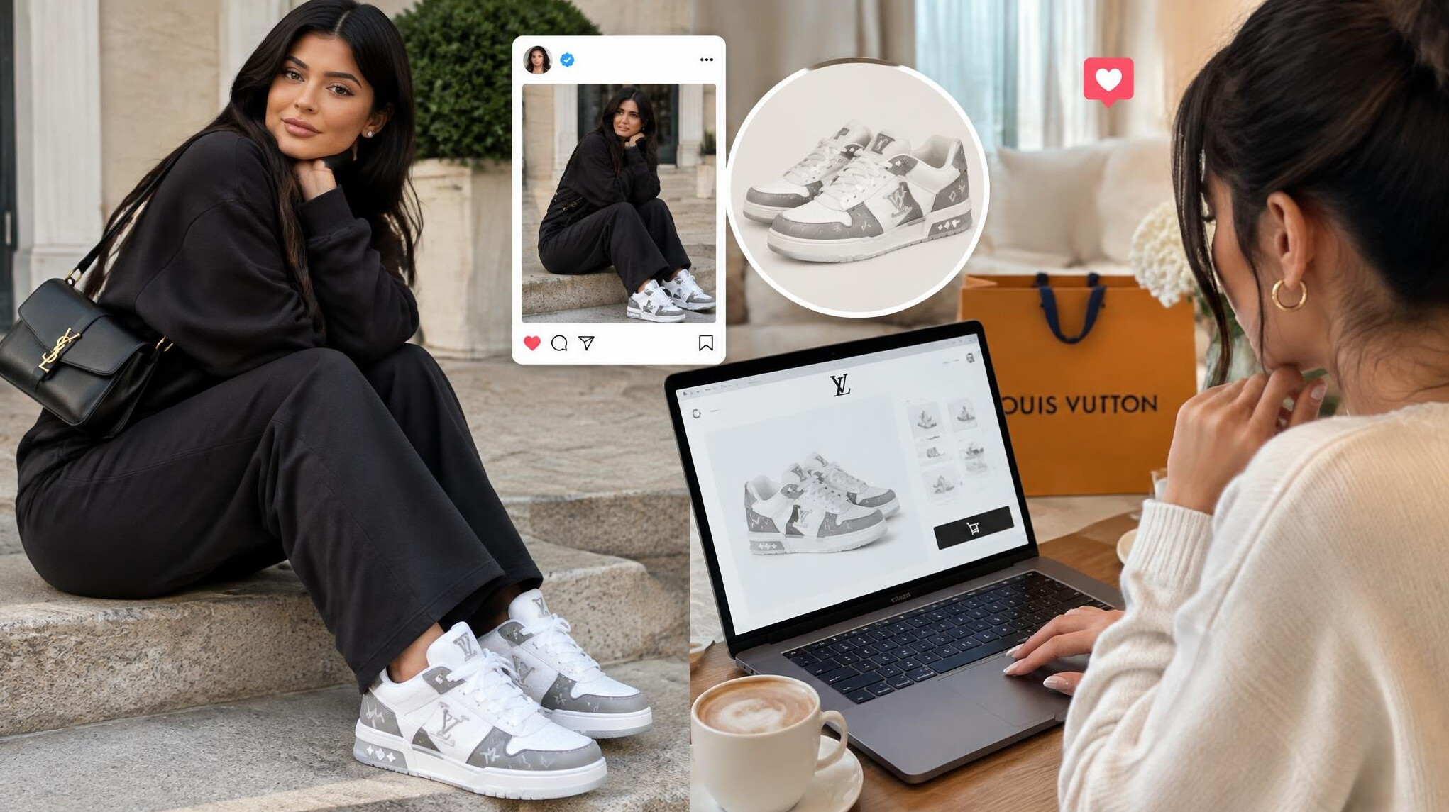 celebrity wearing sneakers