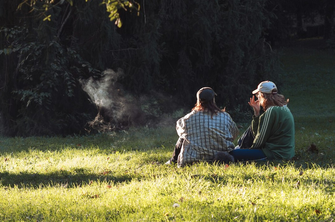 couple arguing in park