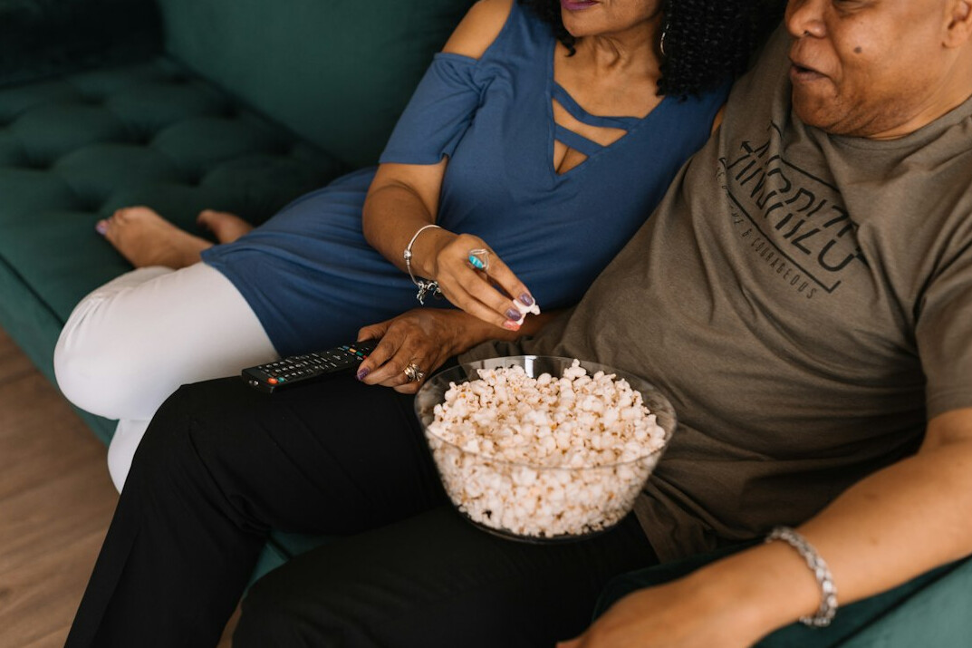 couple watching romantic movie