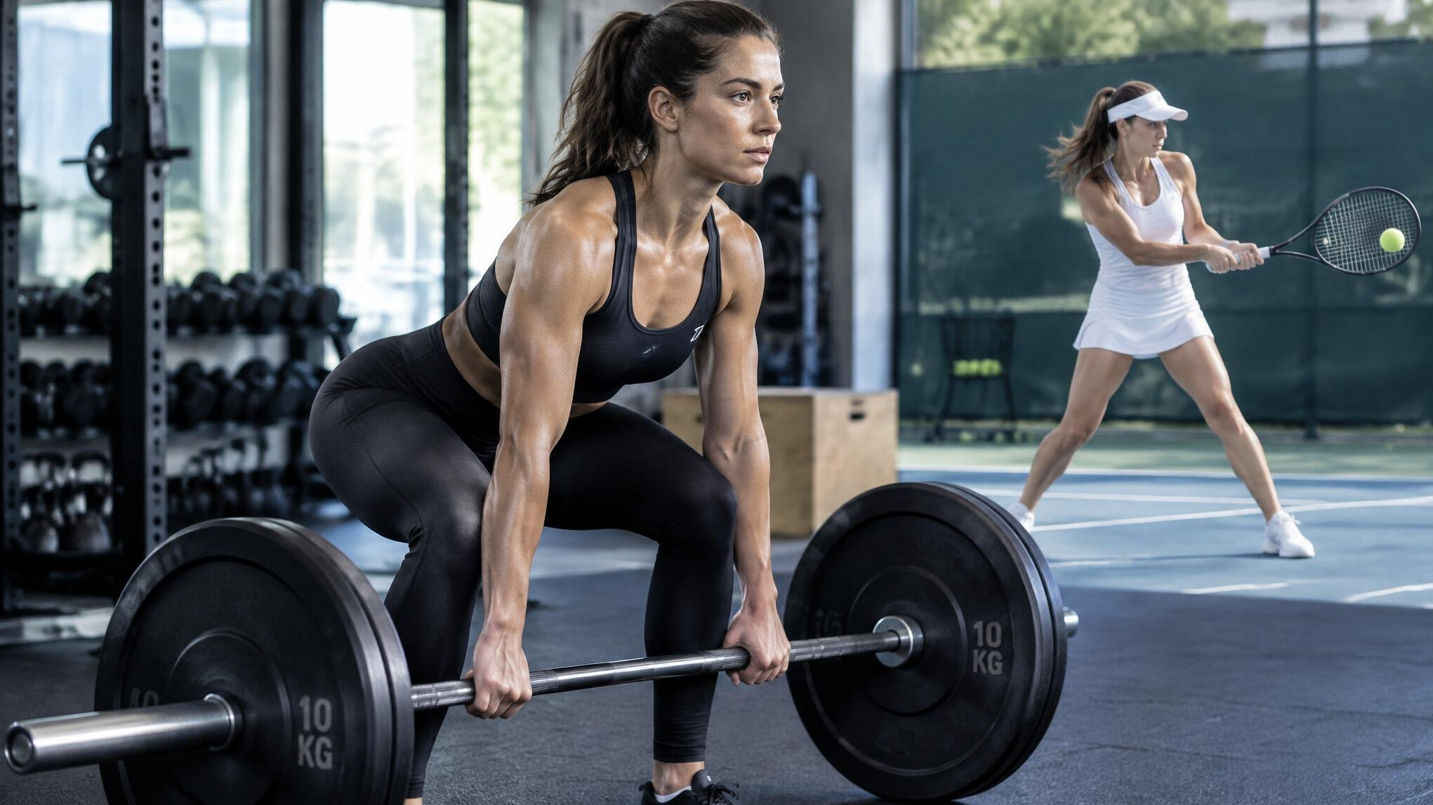 woman athlete lifting weights
