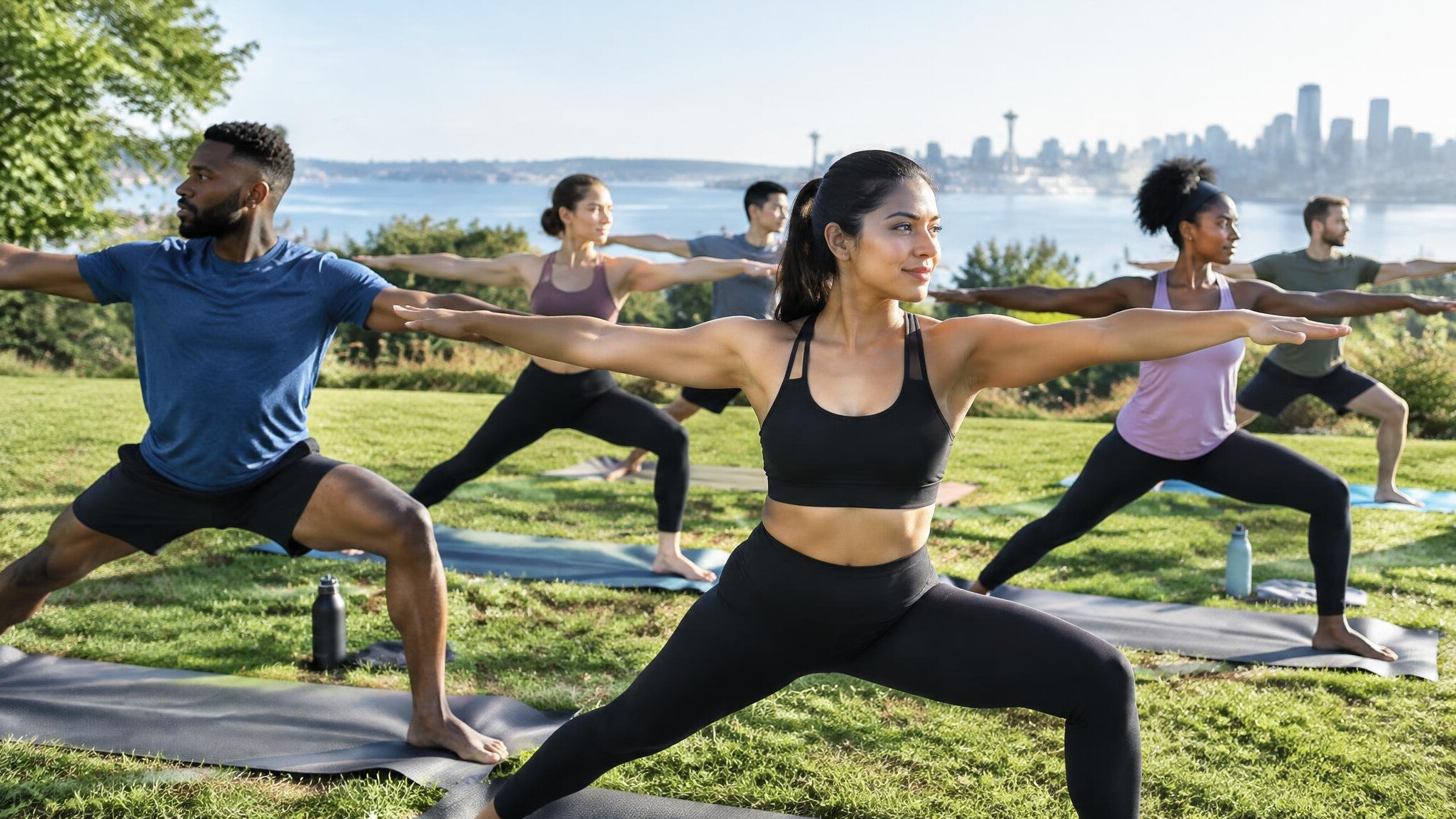 group fitness class outdoors
